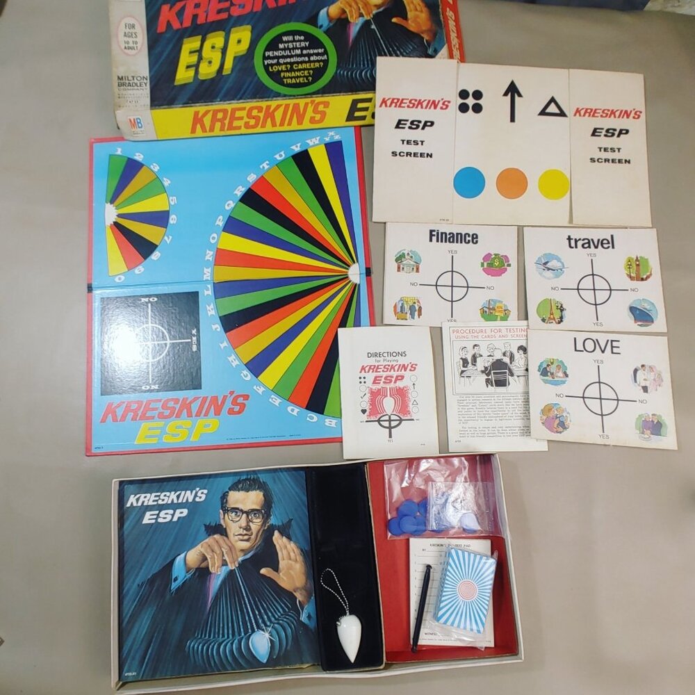 Board Game Complete Set 1966 Milton Bradley Kreskins ESP Vintage Psychology Life